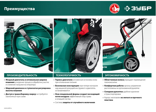 Электрическая газонокосилка ЗУБР ГС-33-1300