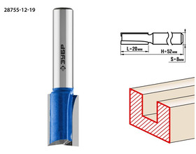 Фреза ЗУБР пазовая прямая с нижними подрезателями 12x20 мм ПРОФИ 28755-12-19