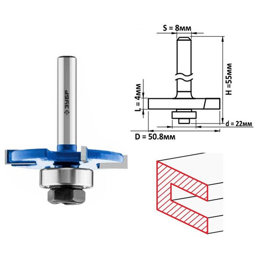 Фреза ЗУБР горизонтально-пазовая 50.8x4 мм ПРОФИ 28757-50.8-4
