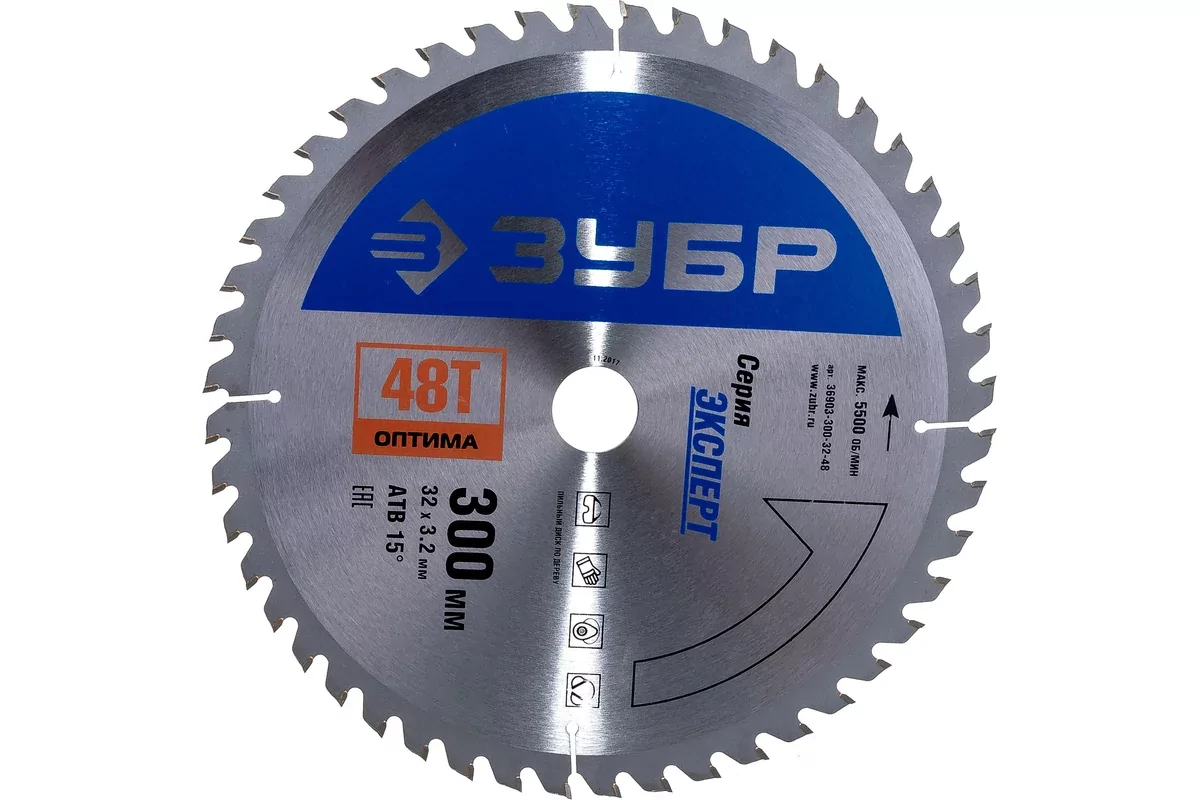 Диск пильный ЗУБР 300 x 32 мм, 48Т 36903-300-32-48