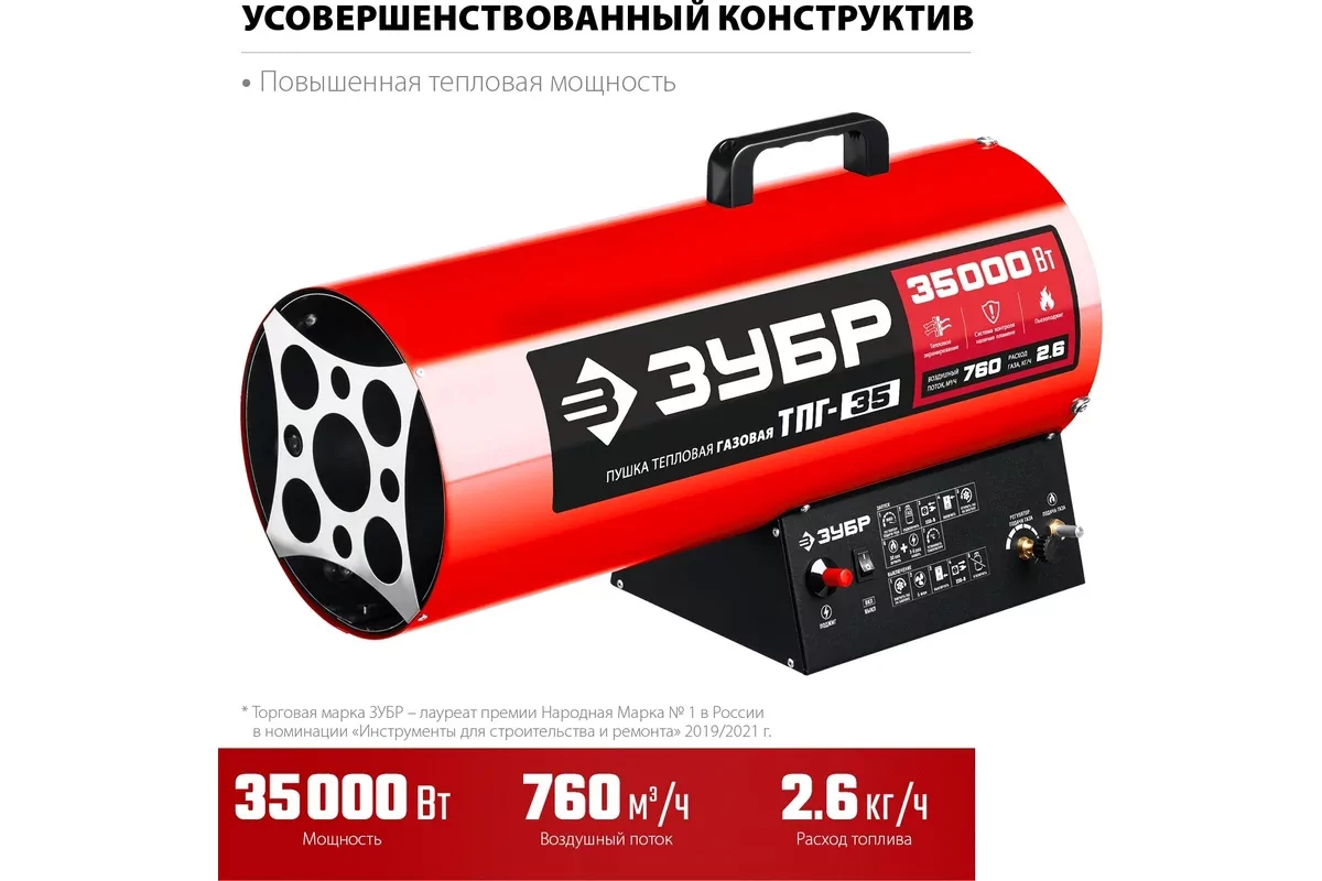 Газовая тепловая пушка ЗУБР ТПГ-35