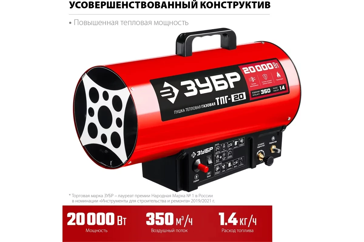 Газовая тепловая пушка ЗУБР ТПГ-20