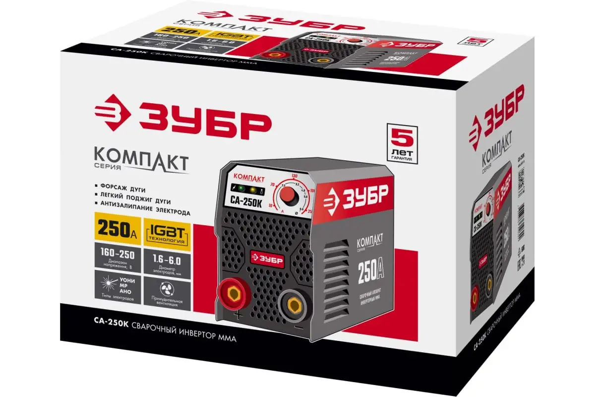 Сварочный инвертор ЗУБР ММА СА-250К
