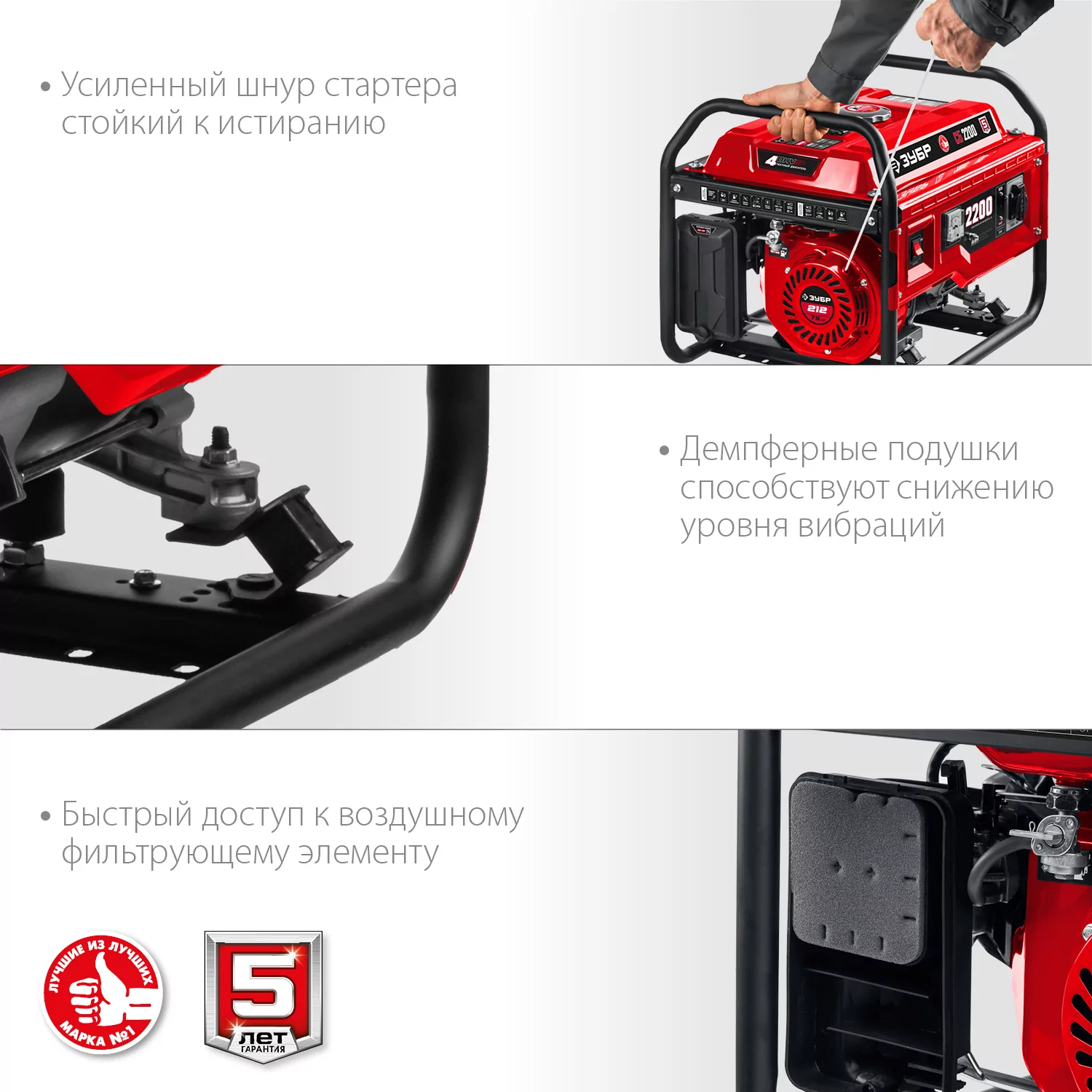 Бензиновый генератор ЗУБР СБ-2200