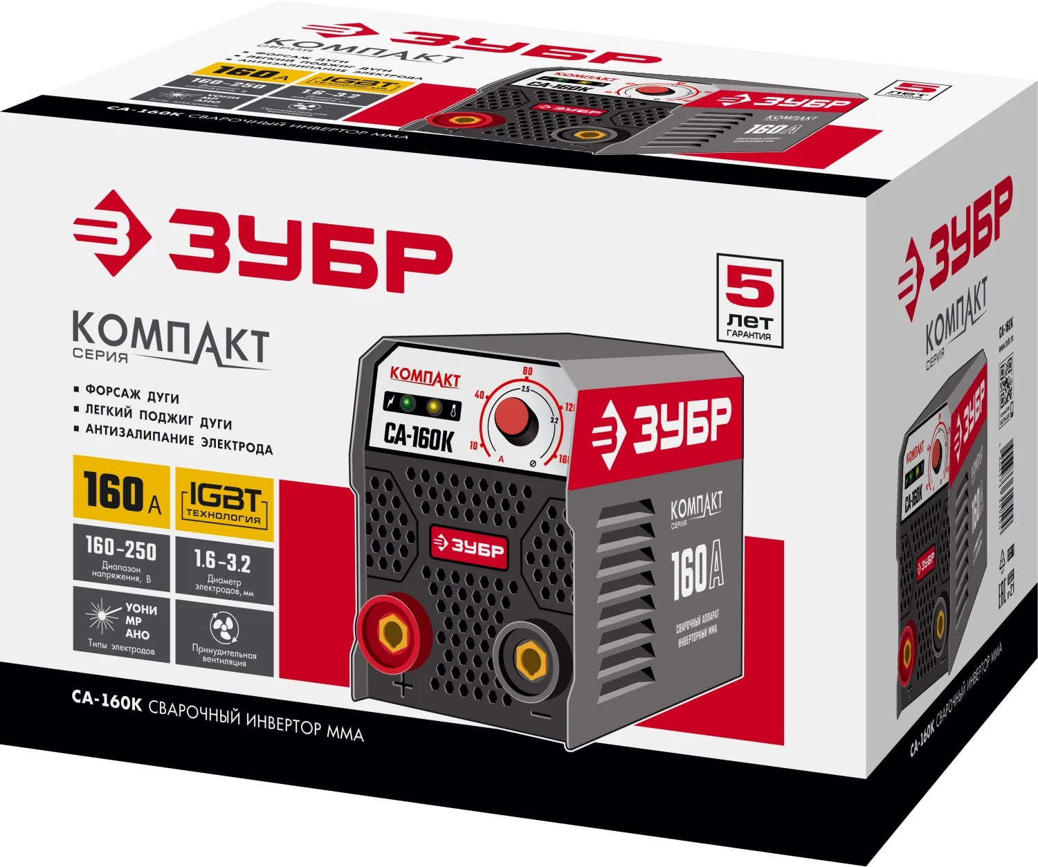 Сварочный инвертор ЗУБР ММА СА-160К