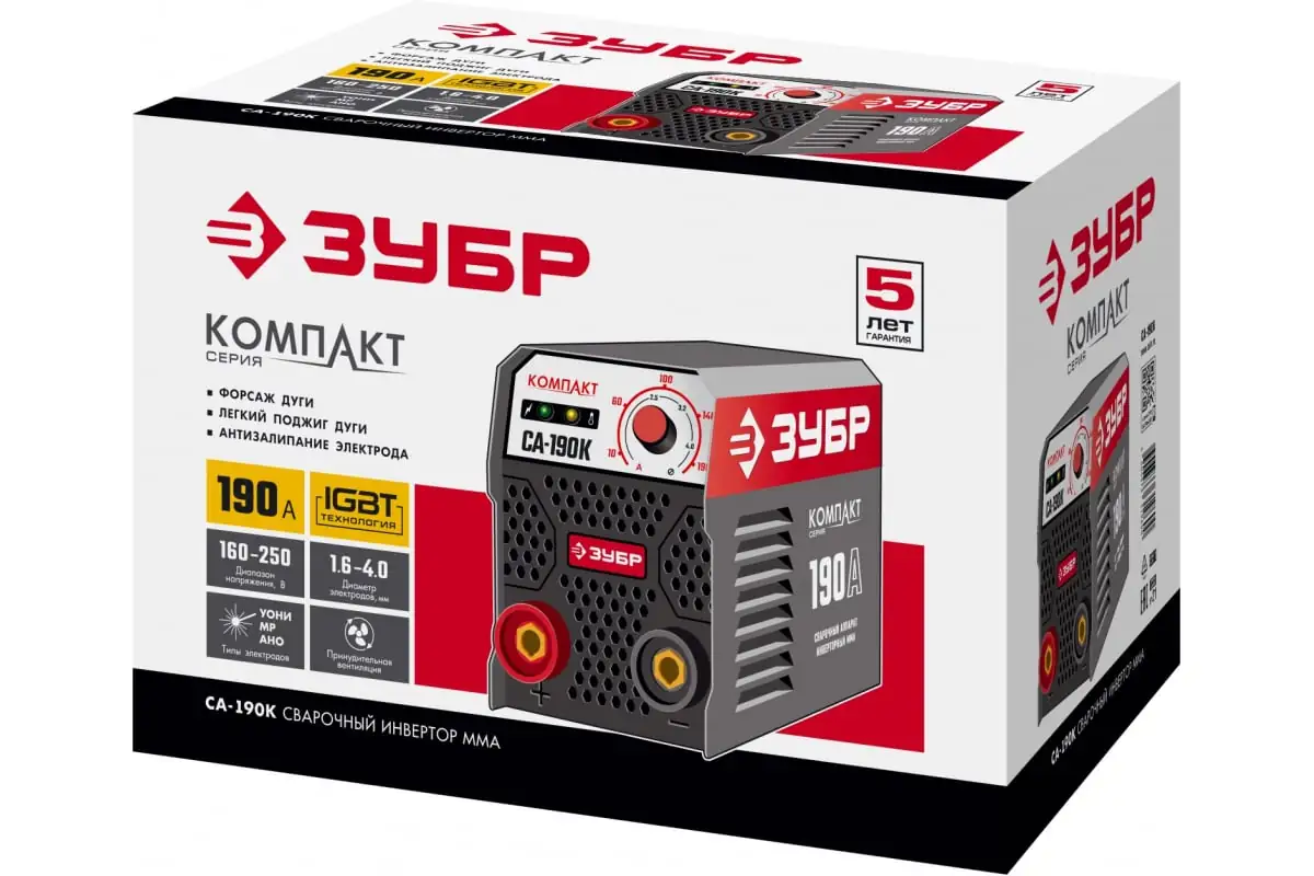 Сварочный инвертор ЗУБР ММА СА-190К