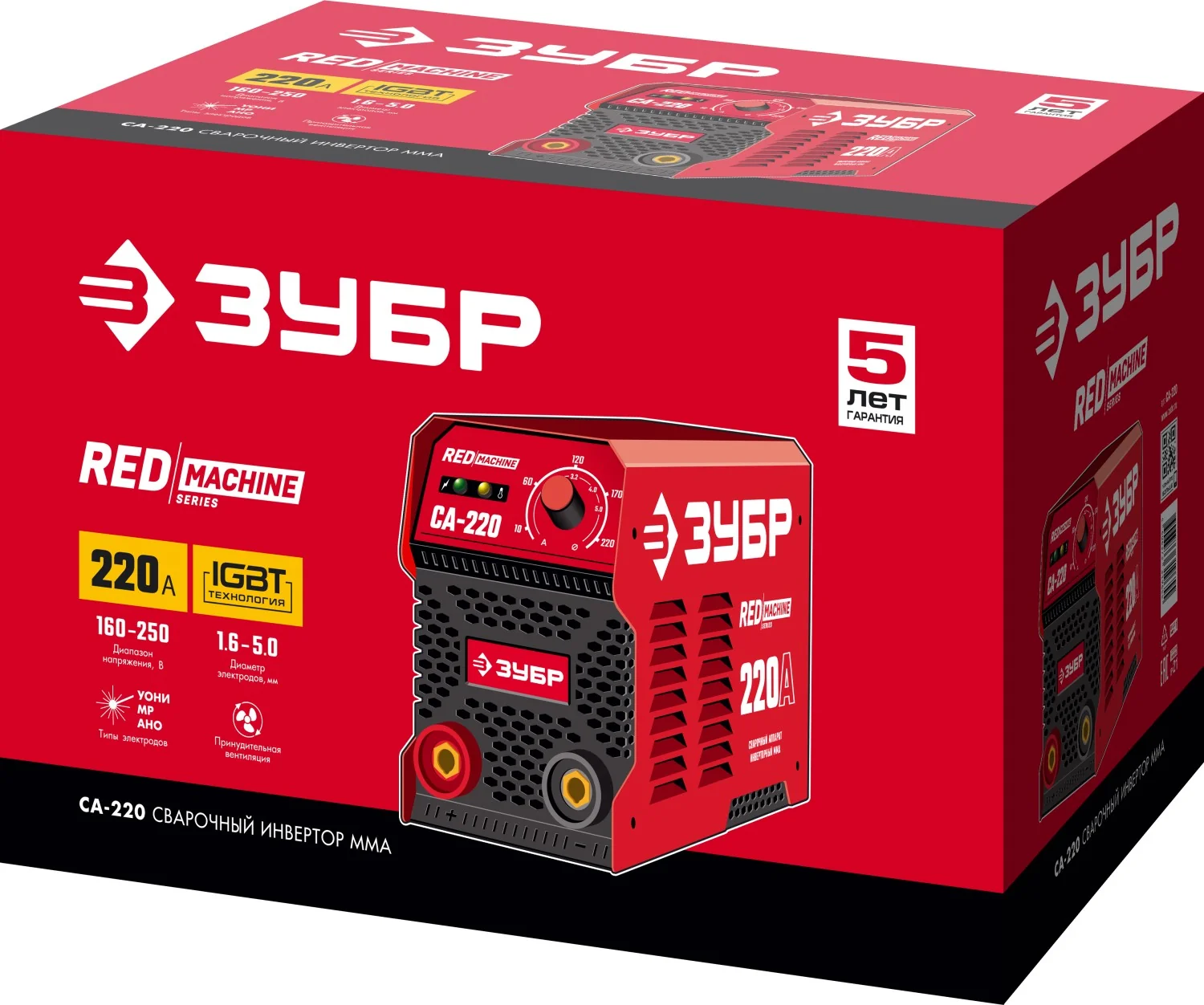 Сварочный инвертор ЗУБР 220 А, СА-220